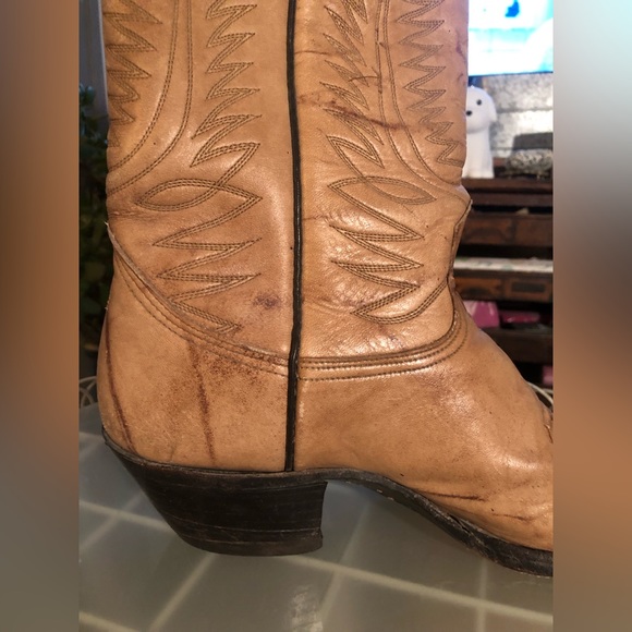 Nocona boot USA mens sz 10 D tan western cowboy riding boots - Picture 8 of 15